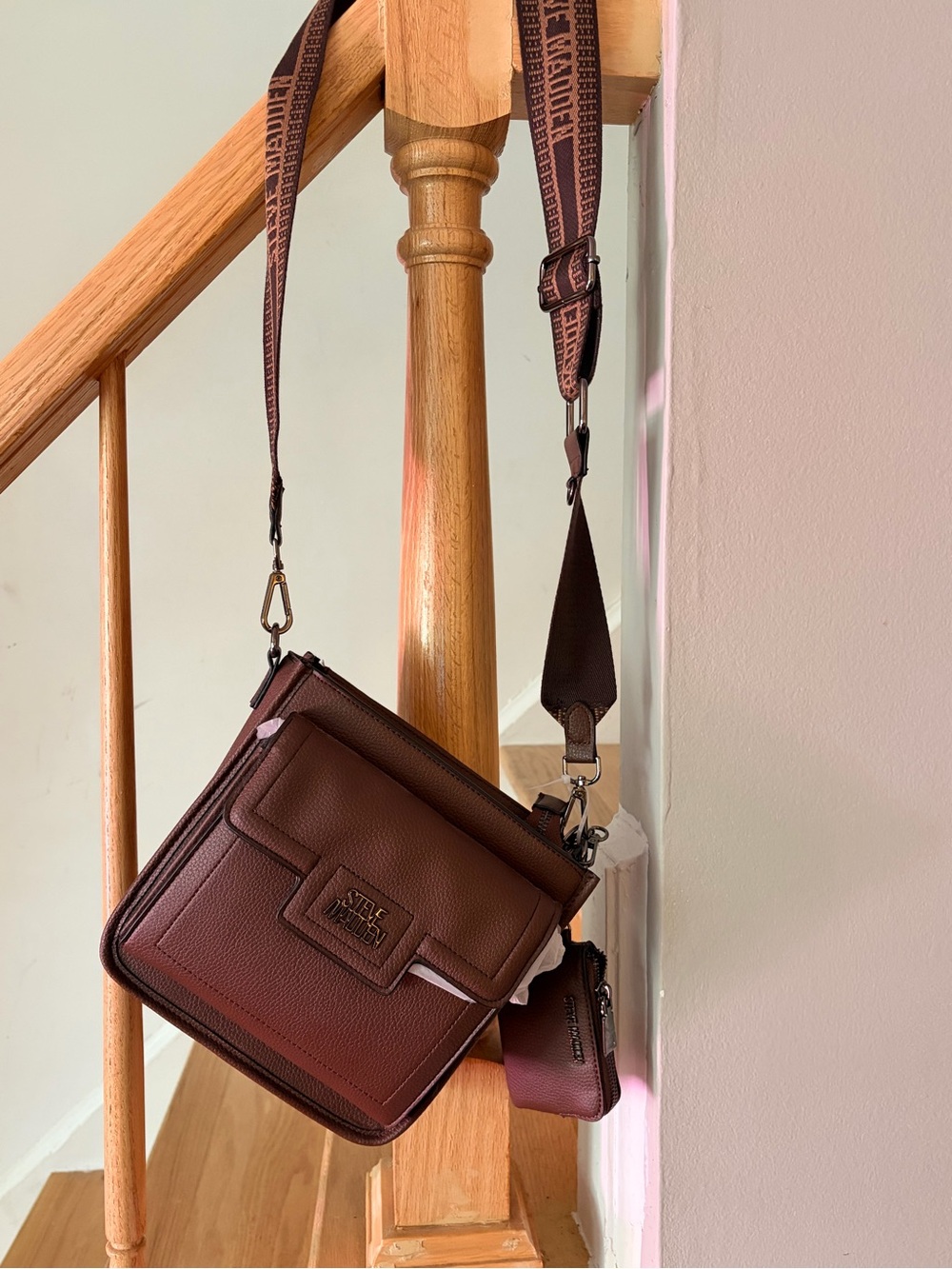 Steve Madden Brown Leather Bag- Stylish Women’s Shoulder Bag
